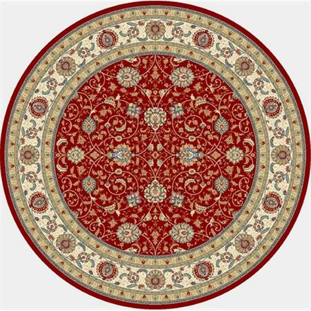 DYNAMIC RUGS Ancient Garden 7.10 Round 57120-1464 Rug - Red/Ivory ANR8571201464